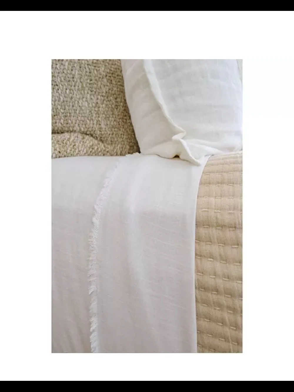 Pom Pom at Home White Linen Sheet Set - Crisp White Bedding. New Without Tags